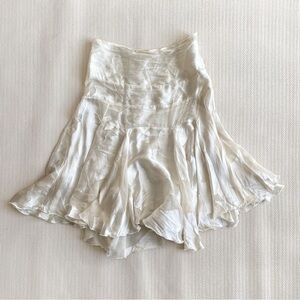Silk Assymetrical sheer ruffle midi mini skirt